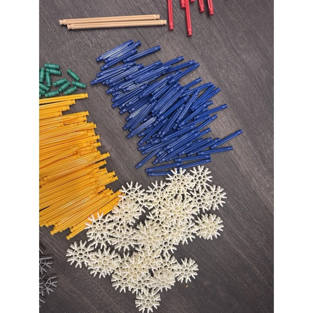 527 K'NEX RODS CONNECTORS Mixed Bulk Lot Replacement Parts KNEX Organized